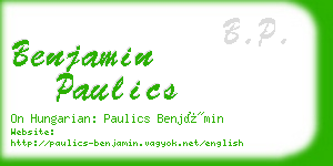 benjamin paulics business card